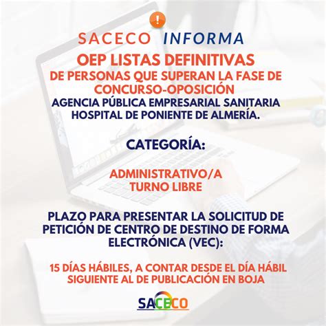 LISTADOS DEFINITIVOS OEP PONIENTE ADMINISTRATIVO SACECO