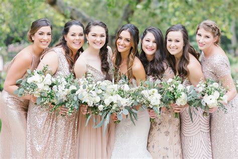 Mismatched Champagne Bridesmaid Dresses