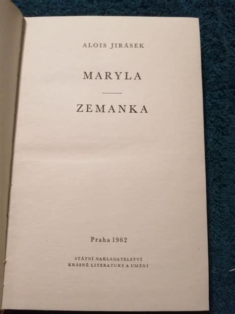 Alois Jir Sek Maryla Zemanka Aukro