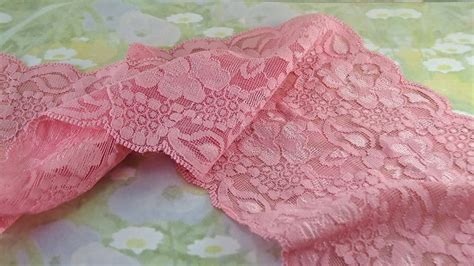 Yd Pink Stretch Lace Inch Wide Gallon Lace Trim Pink Etsy