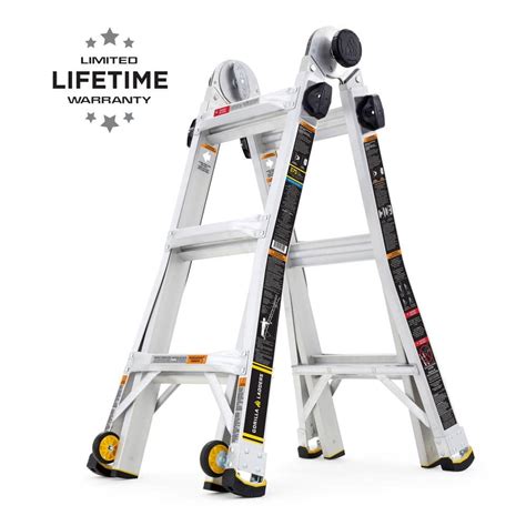 Gorilla Ladders 14 Ft Reach MPXW Aluminum Multi Position Ladder With