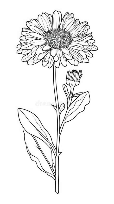 This Simple And Easy Coloring Page Features A Single Aster Flower With