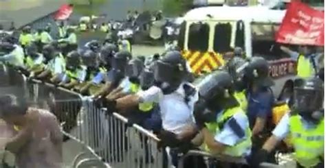 Shocking Video Shows Hong Kong Police Pepper Spraying An Elderly