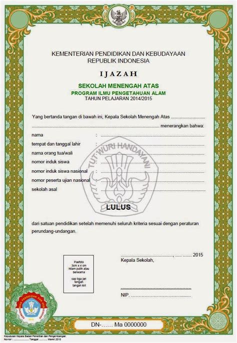 Contoh Ijazah Paud 2022 Pdf Free Imagesee