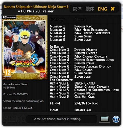 Naruto Shippuden: Ultimate Ninja Storm 3 Trainer +20 v1.0 FLiNG ...