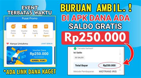 Cara Dapat Saldo Dana Gratis Rp 250000 Hanya Menjawab Kuis Langsung