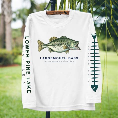 Personalized Lake Shirt Largemouth Bass Fishing Shirt Sun Etsy