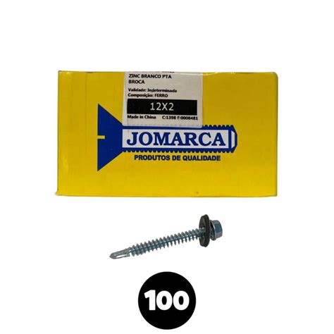 Kit 100x Parafuso Telha Auto Brocante Sextavado 12 X 2mm 1 2 Jomarca