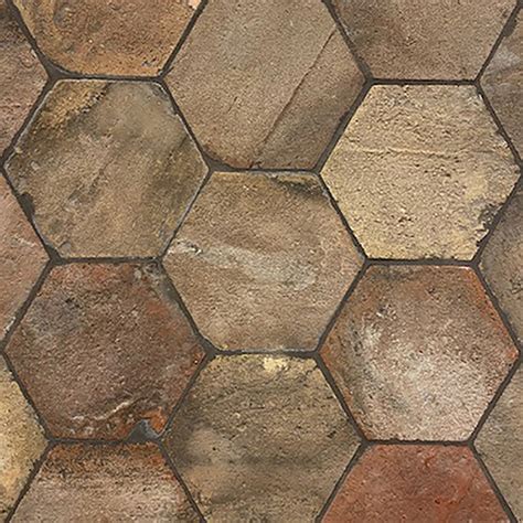 Reclaimed Natural Hexagon Terracotta Tiles 6x6