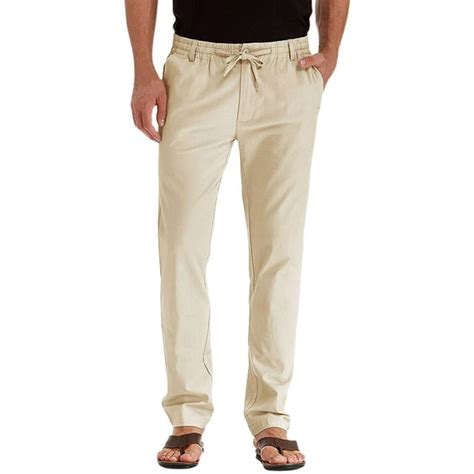 Mens Casual Pants Have Elastic Waistband And Zip Fly With Adjustable