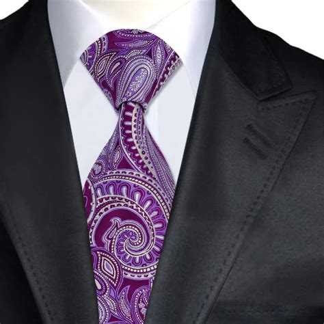 A 1493 Hi Tie Purple Paisley Mens Ties 2017 New Winter Jacquard Silk