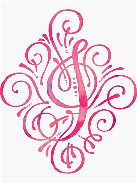 "Monogram Watercolor Calligraphy Letter I" Sticker von junkydotcom ...