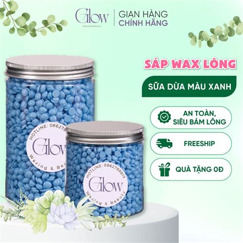 Sáp Wax Lông Sữa Dừa Xanh GLOWWAXING Cao Cấp Bám Lông Tốt Chuyên Dùng Wax Nách Bikini Tặng Que