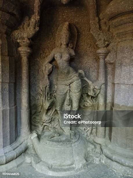 Cave 16 River Goddesses Shrine Yamuna On Tortoise Ellora Caves