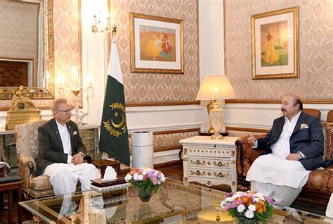 President Dr Arif Alvi Meeting The Speaker Of The Punjab Assembly