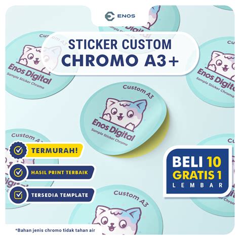 Jual CETAK STIKER CETAK STICKER CHROMO STIKER CUSTOM LABEL BULAT