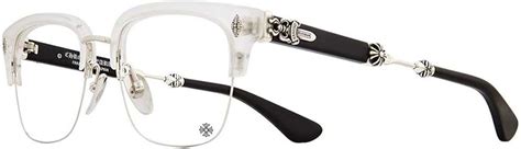 Chrome Hearts Evagilist Eyeglasses Matte Crystalshiny Silver Matte Black Clear Amazon