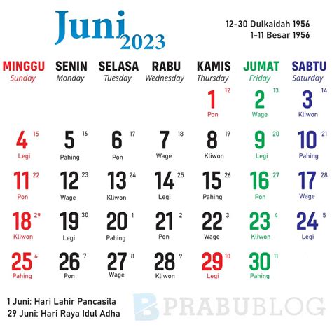 Kalender Bulan Juni 2023 Lengkap Nasional Dan Jawa Uncut Media