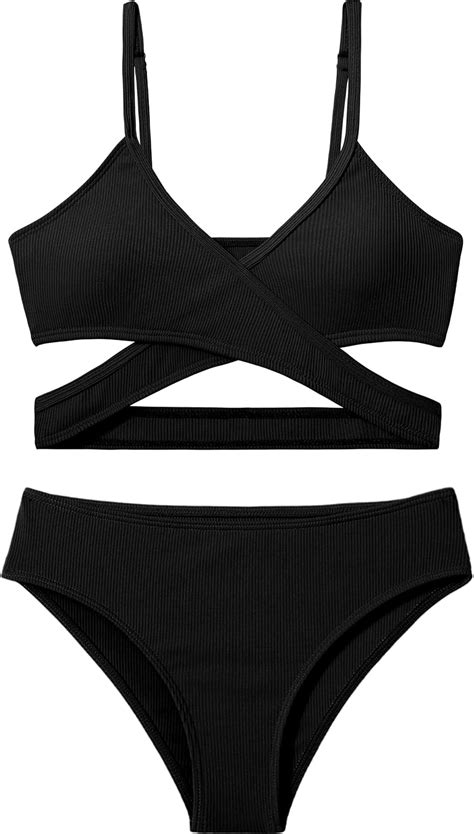 Amazon Doumlop Girls Swimsuit Bikini Set Criss Cross Bathing Suits