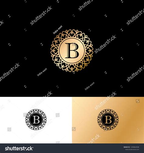 B Letter Monogram Original Gold B Stock Vector (Royalty Free ...