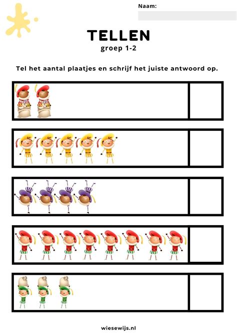 Werkblad Tellen Groep Plaatjes Tellen Thema Sinterklaas Artofit