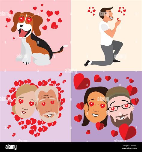 Set Of In Love Characters Stock Vector Image And Art Alamy
