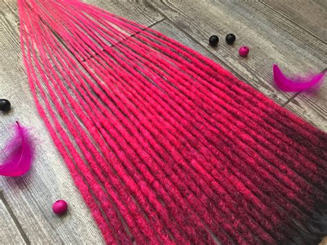 Synthetic Dreads De Or Se Black Neon Pink Ombre Dreadlock Etsy