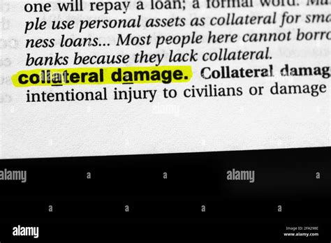 Highlighted Word Collateral Damage Concept And Meaning Stock Photo Alamy