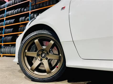 Toyota Yaris Gr White Rays Volk Te Wheel Front