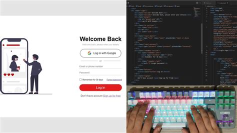 ASMR Programming Coding Modern Login Page UI Design No Talking