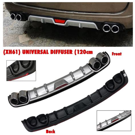 Geca Universal 120cm Car Rear Bumper Diffusers Lip Spoiler Body Kits Abs Plastic 7164