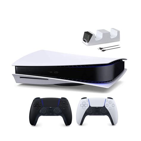 Playstation 5 Disc Edition With Two Controllers White And Midnight