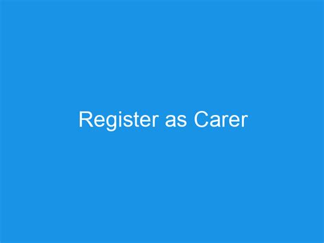 Register As Carer The Manor Surgery