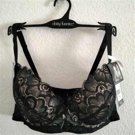 Daisy Fuentes Intimates Sleepwear Nwt Daisy Fuentes Push Up Lace Bra Black Nude Size C