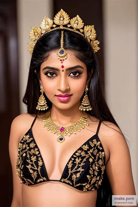 IMake Porn Indian Girl With Black Cat Ears And Gold Jewels And Black And