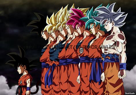 Son Goku Transformations By Dark Crawler On Deviantart