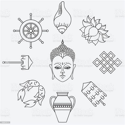 Buddhist Symbolism The 8 Auspicious Symbols Of Buddhism Stock