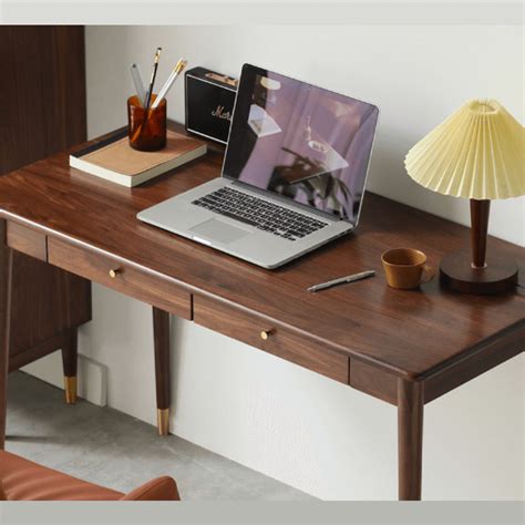 Elegant Black Walnut Writing Desk for Home Office – CharmyDecor