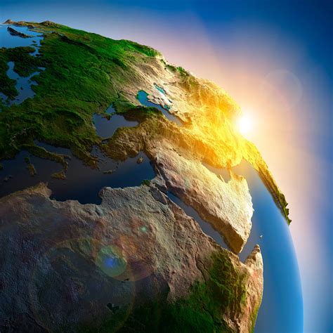 3D Nature Earth World Map Globe Wallpaper - 2048x2048