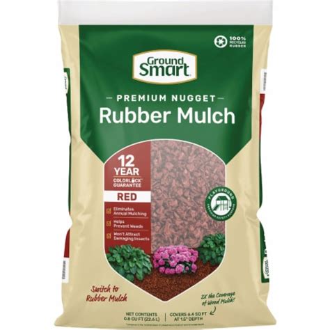 Groundsmart 08 Cu Ft Red Recycled Nugget Rubber Mulch Gsng08rd72 1