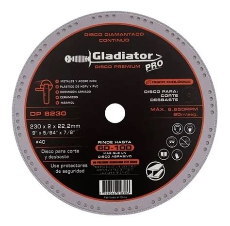 Disco Gladiator Pro Premium Diamantado 230mm Dp8230 Magnum