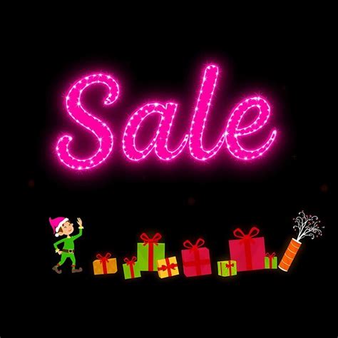 Sparkling Sale Text Flickers In Neon Fuchsia And Hot Pink Decorated