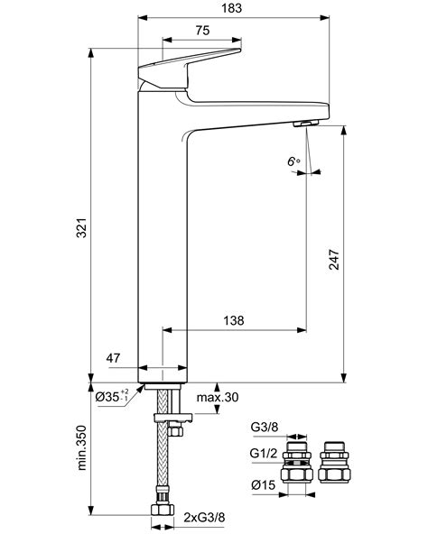 Ideal Standard Ceraplan Deck Mounted Single Lever Vessel Basin Mixer Tap