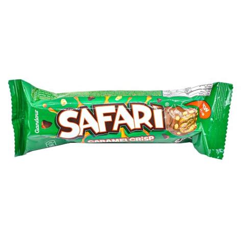 Safari Caramel Crisp Gandour Chocolate Bar 34g Quickee