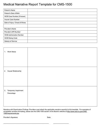 Free Ems Narrative Templates Printable Pdf Charts Template Republic