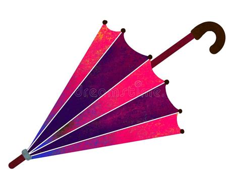 Rain Umbrella Painted Multicolored Umbrella On On White Background