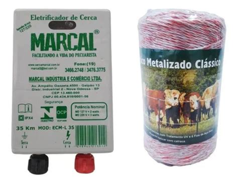 Kit Eletrificador Rural Cerca Eletrica Gado Cavalos 250 M Marcal