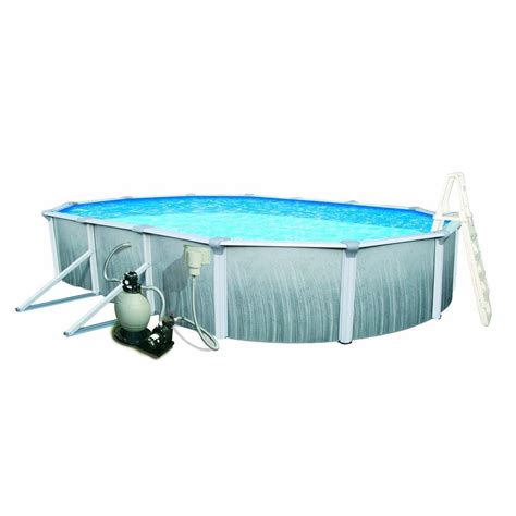 Blue Wave Martinique 12 Ft X 24 Ft Oval 52 In Deep 7 In Top Rail