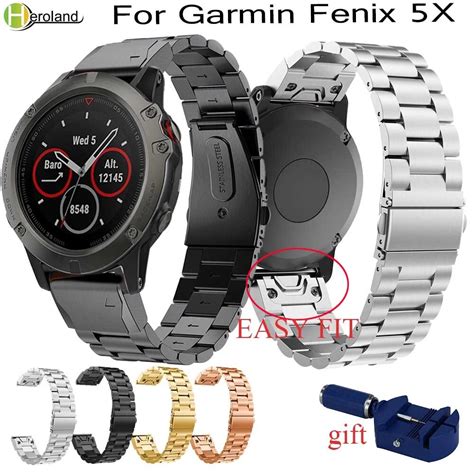 Stainless Steel Watch Band Strap For Garmin Fenix 5x 5x Plus For Garmin