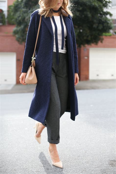 Navy Maxi Coat Nude Accessories Memorandum Nyc Fashion Lifestyle Blog For The Working Girl